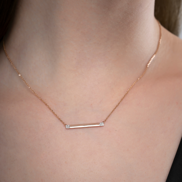 Nile Sleek Diamond Necklace Lab-grown diamond NK of SVR in  Gold Metal