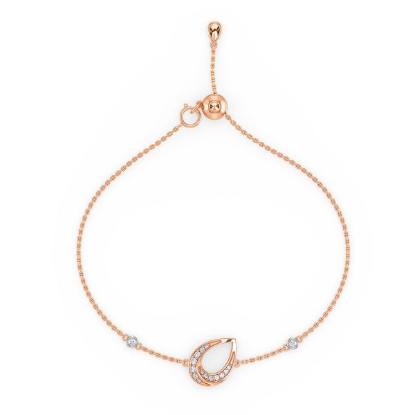 Tilted Pear Chain Diamond Bracelet