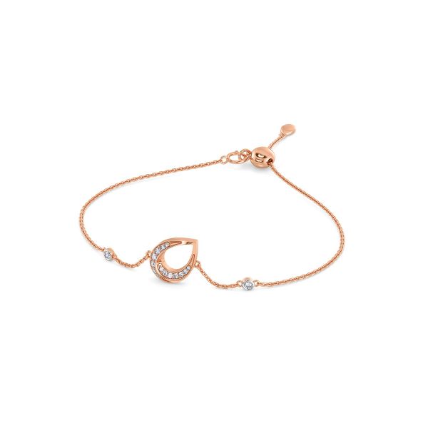 Tilted Pear Chain Diamond Bracelet