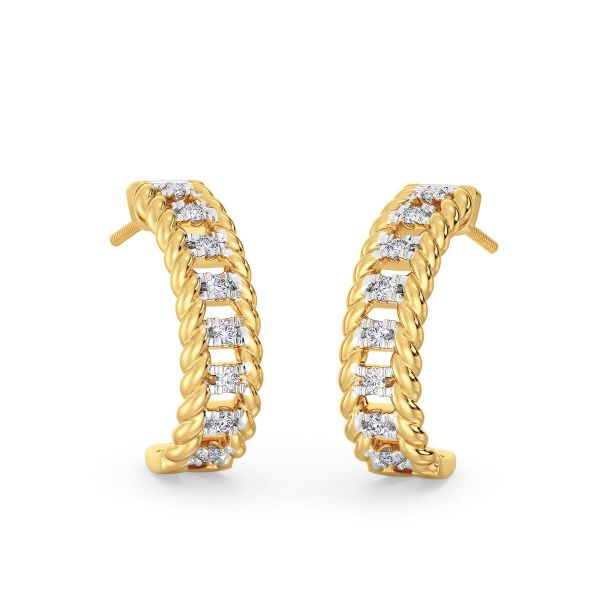 Melany Braided Diamond Stud Earrings