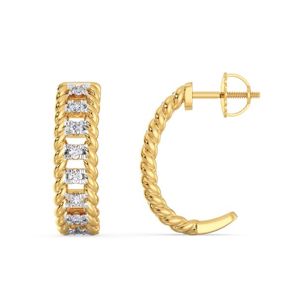 Melany Braided Diamond Stud Earrings