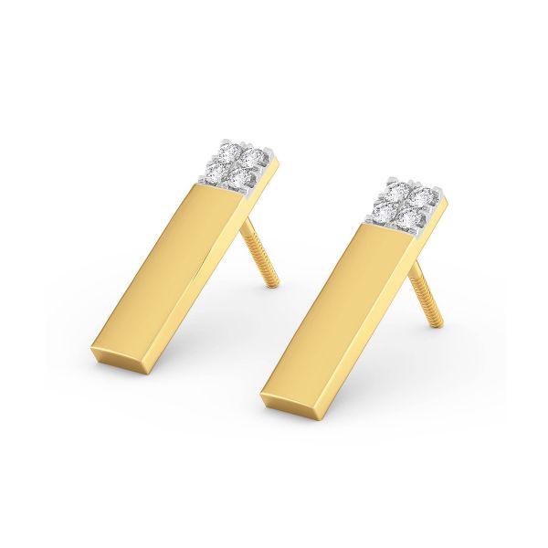 Jenny Linear Diamond Studs Lab-grown diamond ER of SVR in  Gold Metal