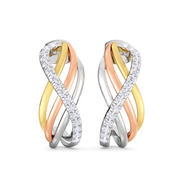 Aksa Interknit Diamond Hoops Earrings