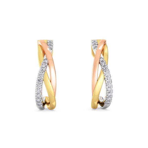 Areesha Waves Diamond Hoops Earrings