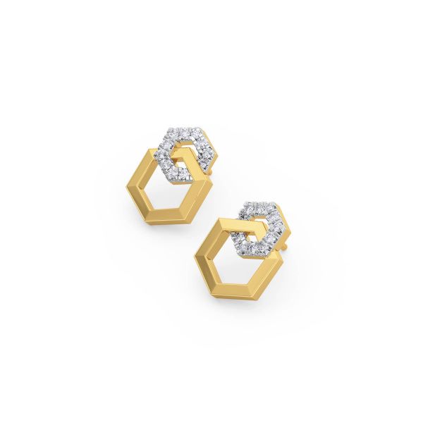 Dilay. Diamond Stud Earrings Lab-grown diamond ER of SVR in  Gold Metal