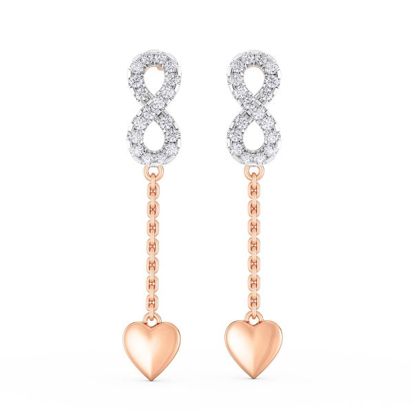 Adrienne Infinity Heart Diamond Earrings