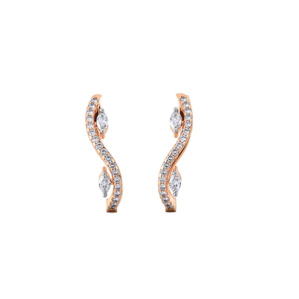 Sparkling Trajectory Diamond Studs Earrings