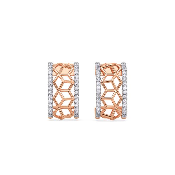 Viti Knit Diamond Stud Earrings
