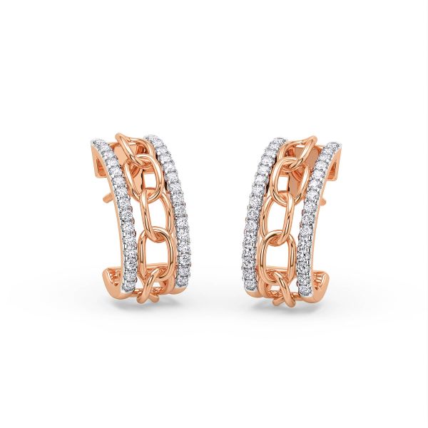 Sparkling Pucker Diamond Stud Earrings