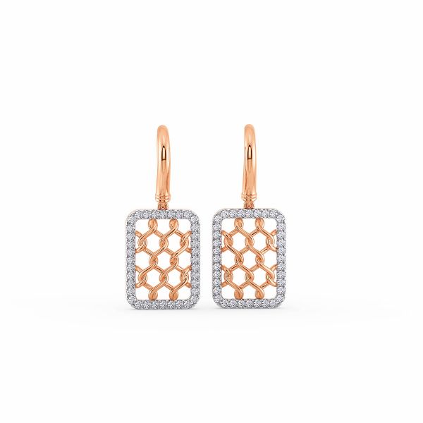 Rhinestone Knitted Diamond Stud Earrings