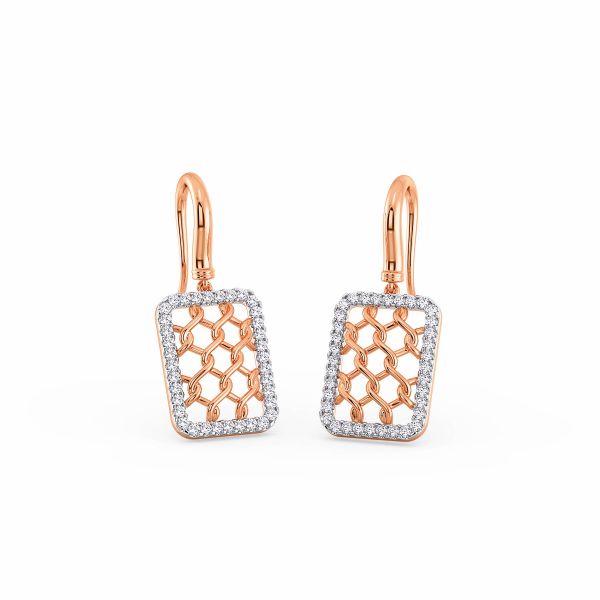 Rhinestone Knitted Diamond Stud Earrings