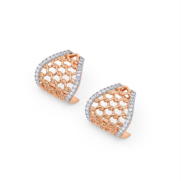 Christen Latticework Diamond Stud Earrings