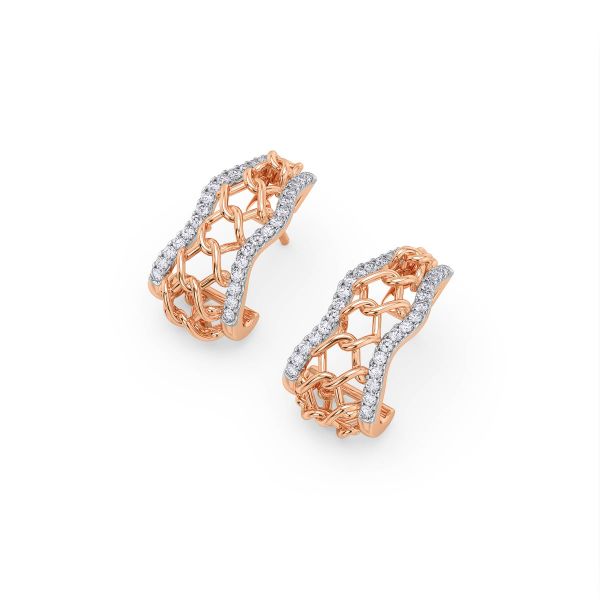 Sia Latticework Diamond Stud Earrings