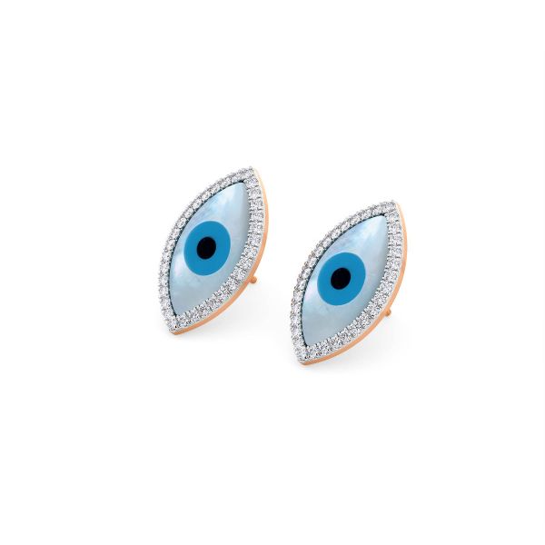 Adley Evile Eye Diamond Stud Earrings