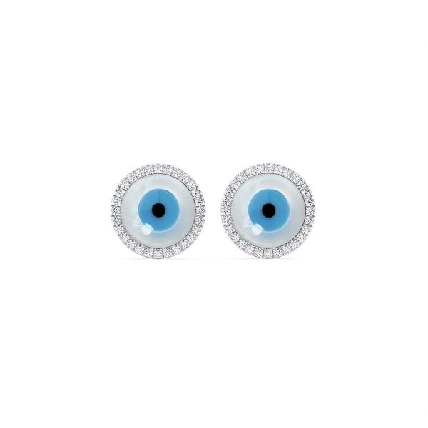 Carly Evil Eye Diamond Stud Earrings