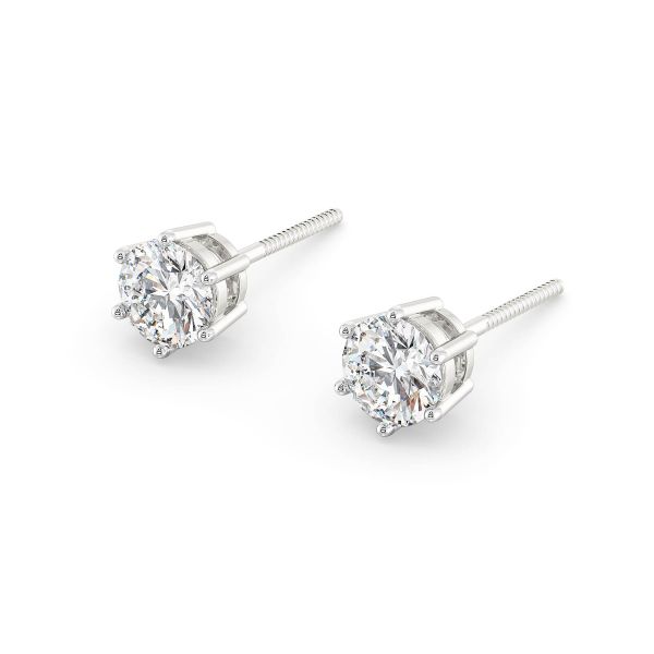 Elmas Solitaire Diamond Stud Earrings