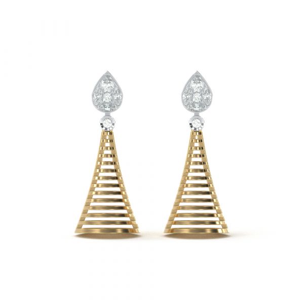 Omaimah Diamond Drop Earrings Lab-grown diamond ER of SVR in  Gold Metal