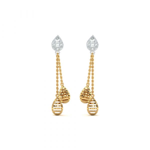 Sadaf Diamond Drop Earrings Lab-grown diamond ER of SVR in  Gold Metal