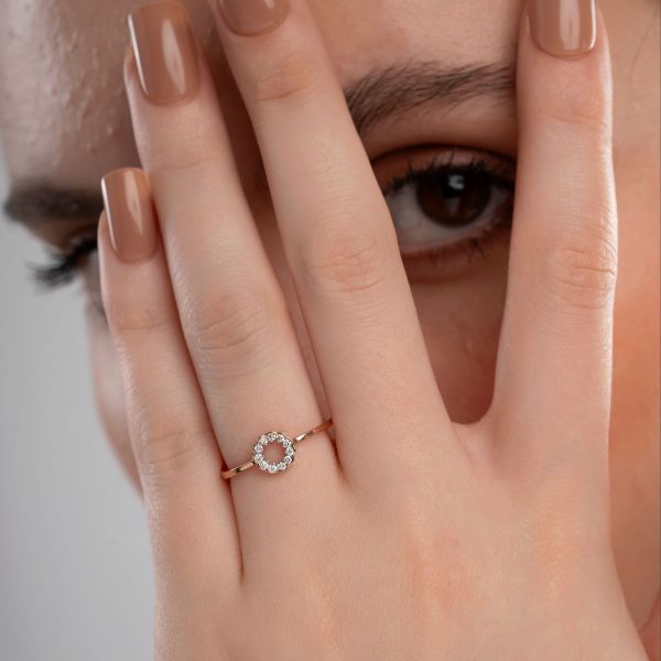 Melanie Clover Diamond Ring Lab-grown diamond RG of SVR in  Gold Metal