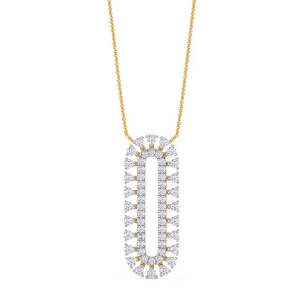Adya Sparkling Diamond Necklace Lab-grown diamond NK of SVR in  Gold Metal
