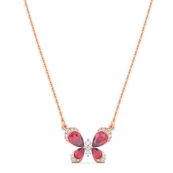 Paulina Butterfly Necklace Lab-grown diamond NK of SVR in  Gold Metal