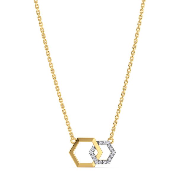 Shakira Diamond Necklace Lab-grown diamond NK of SVR in  Gold Metal