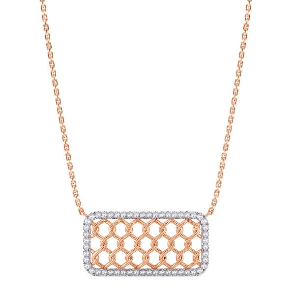 Rhombus Knitted Diamond Necklace