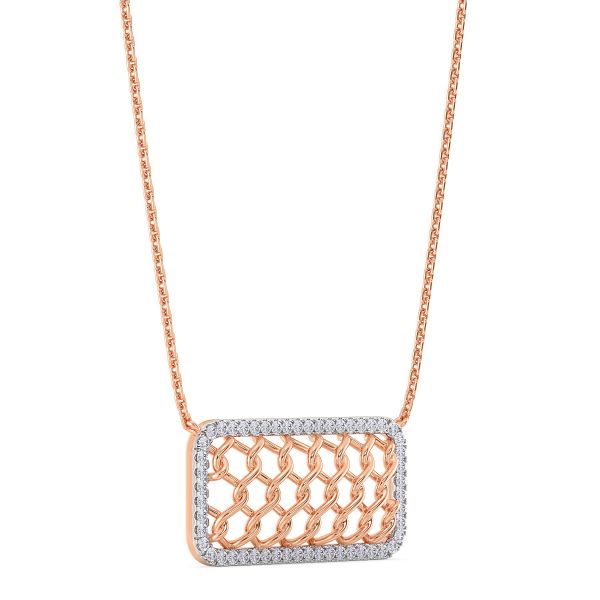 Rhombus Knitted Diamond Necklace