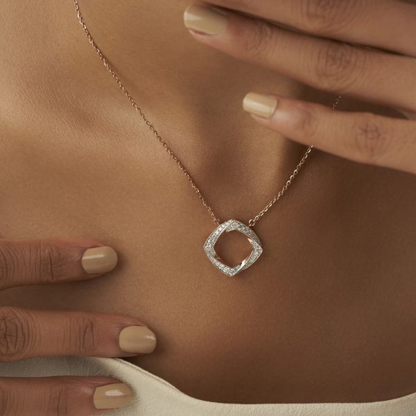 Hadiya Diamond Necklace Lab-grown diamond NK of SVR in  Gold Metal