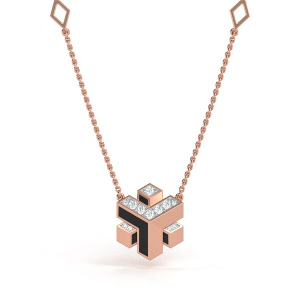 Hanifa Diamond Necklace Lab-grown diamond NK of SVR in  Gold Metal