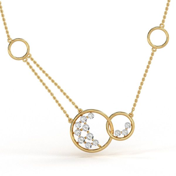 Inaya Diamond Necklace Lab-grown diamond NK of SVR in  Gold Metal