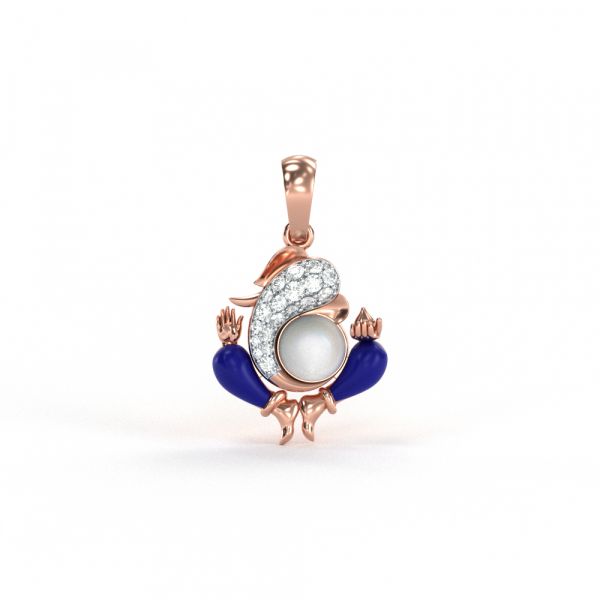 Nirvana Savoy Blue Ganesh Diamond Pendant