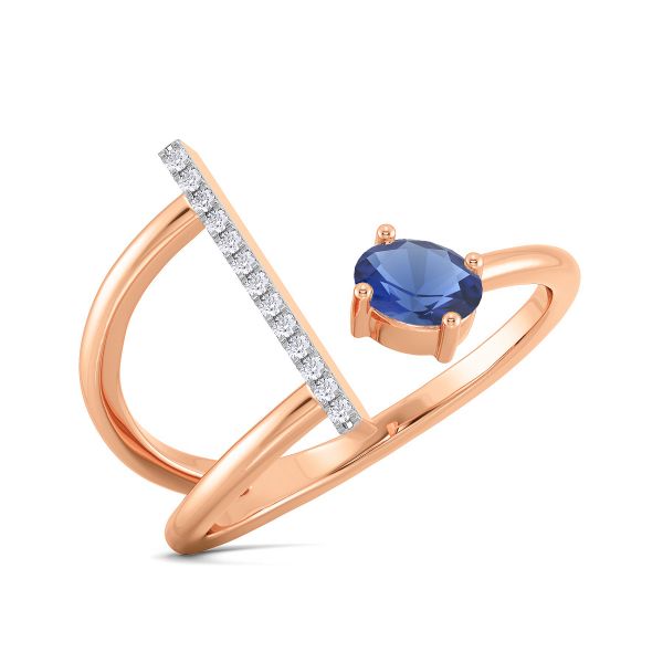 Nevaeh Blue Stone Diamond Ring