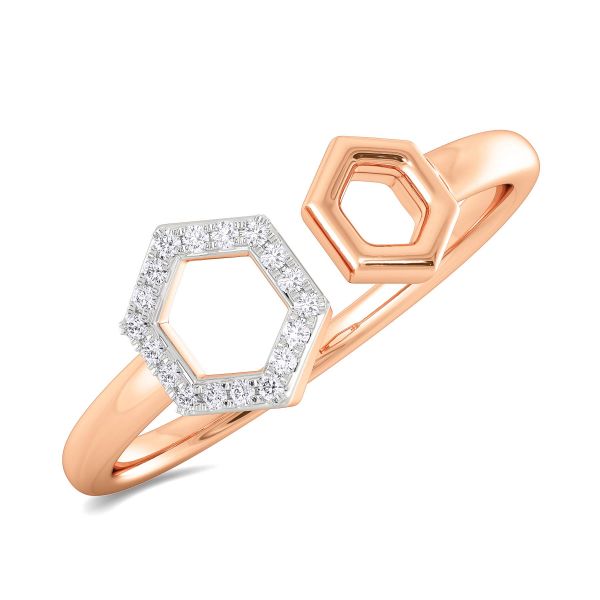 Nina Duo Hexagon Diamond Ring