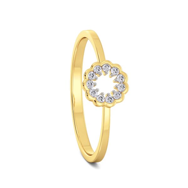 Melanie Clover Diamond Ring Lab-grown diamond RG of SVR in  Gold Metal