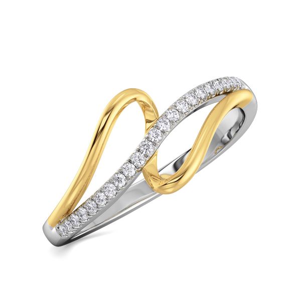 Harita Wave Diamond Ring Lab-grown diamond RG of SVR in  Gold Metal
