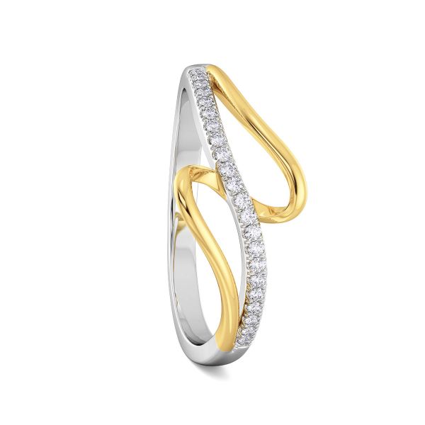 Harita Wave Diamond Ring Lab-grown diamond RG of SVR in  Gold Metal