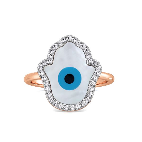 Ivory Hamsa Diamond Ring