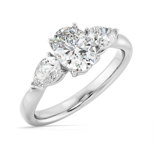 Alva Three Stone Solitaire Diamond Ring