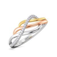 Rida Waves Diamond Ring Lab-grown diamond RG of SVR in  Gold Metal