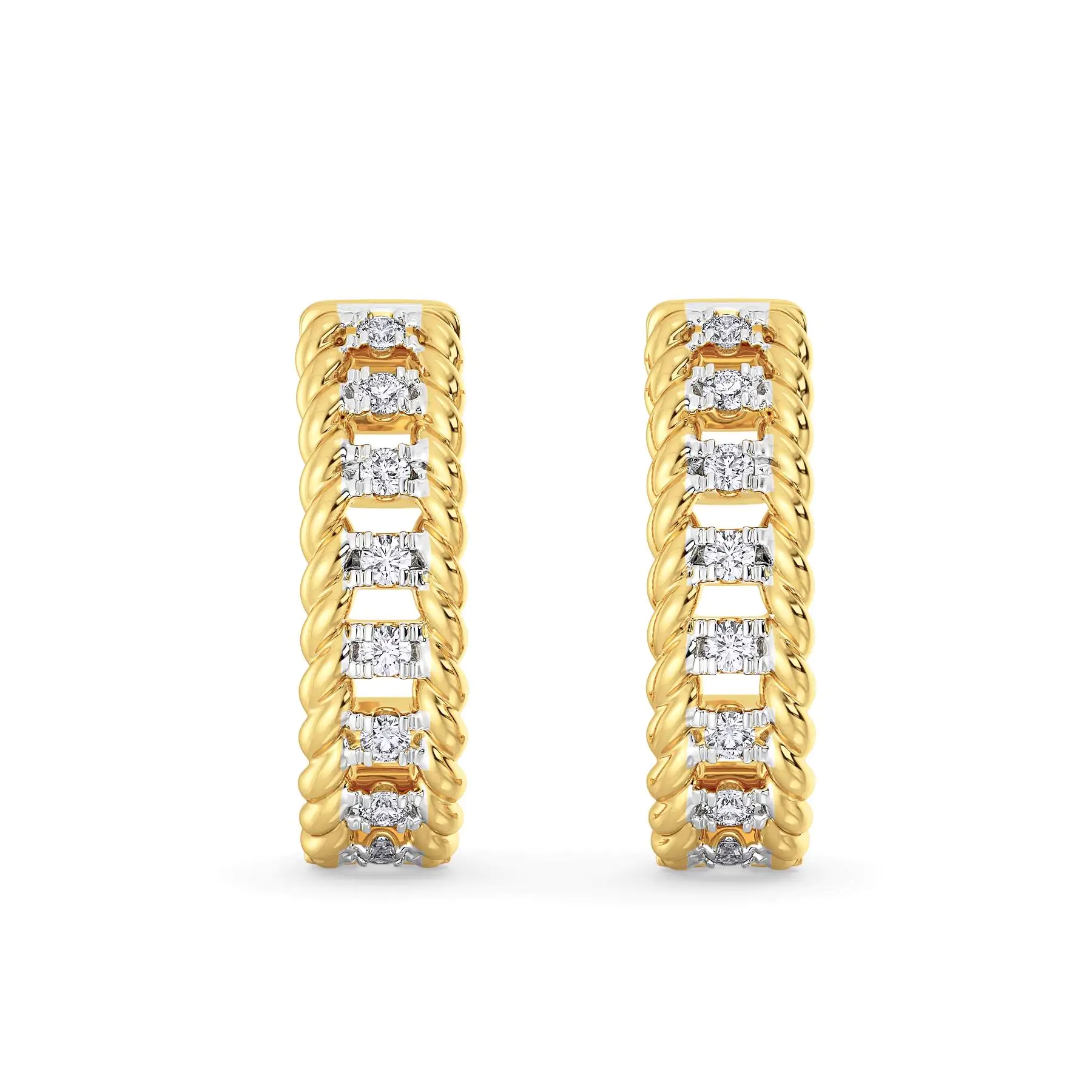 Melany Braided Diamond Earrings Lab-grown diamond ER of SVR in  Gold Metal
