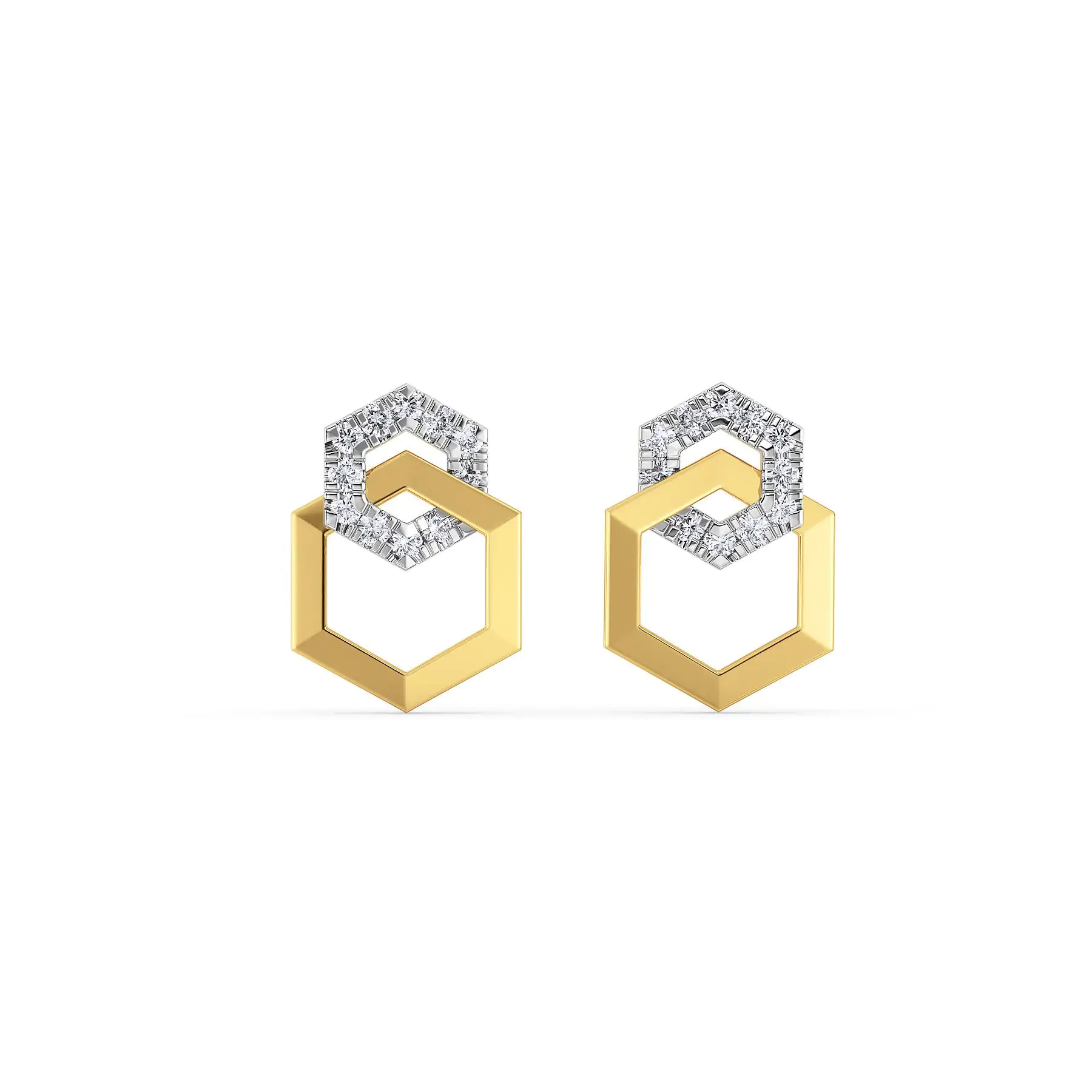 Dilay. Diamond Stud Earrings Lab-grown diamond ER of SVR in  Gold Metal