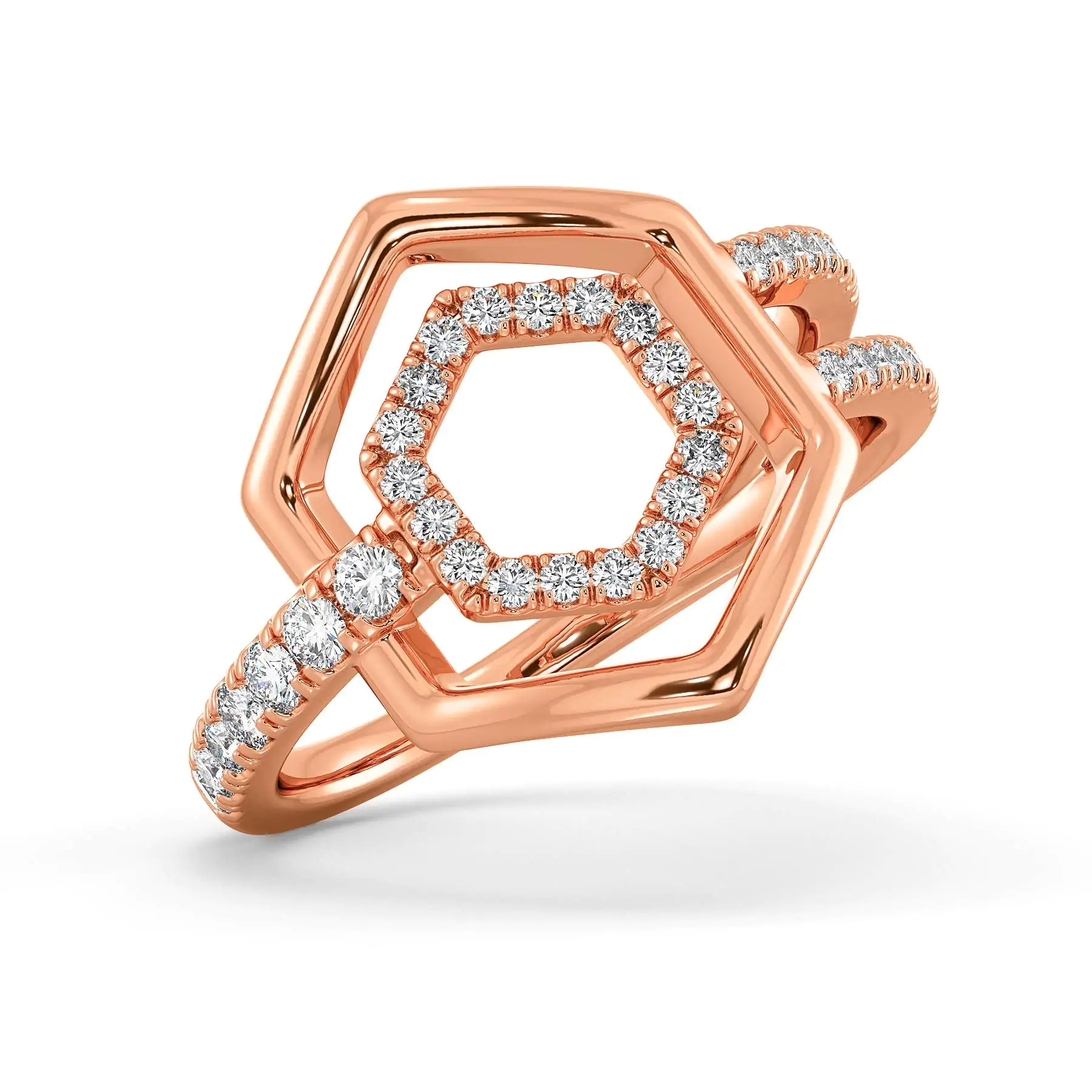 Nahla Diamond Ring Lab-grown diamond RG of SVR in  Gold Metal