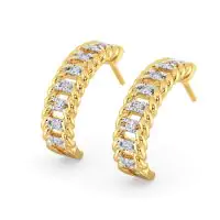 Melany Braided Diamond Earrings Lab-grown diamond ER of SVR in  Gold Metal
