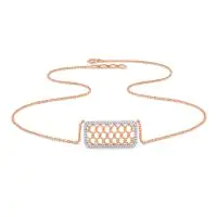 Rhombus Knitted Diamond Necklace Lab-grown diamond NK of SVR in  Gold Metal