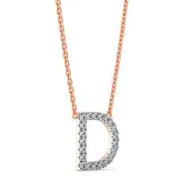 Dania D Alphabet Necklace Lab-grown diamond NK of SVR in  Gold Metal