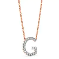Gia G Alphabet Necklace Lab-grown diamond NK of SVR in  Gold Metal