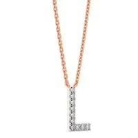 Laura L Alphabet Necklace Lab-grown diamond NK of SVR in  Gold Metal