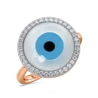 Leona Evil Eye Diamond Ring (Large) Lab-grown diamond RG of SVR in  Gold Metal