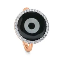 Dusky Evil Eye Diamond Ring Lab-grown diamond RG of SVR in  Gold Metal